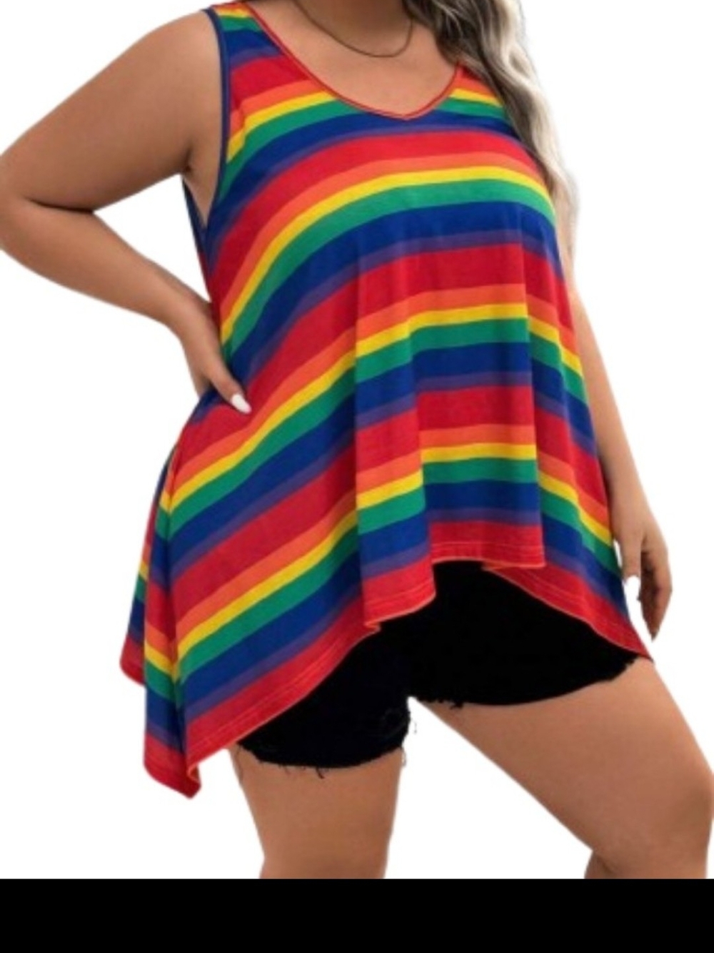 Plus Size Rainbow Tank Top NWT